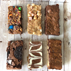 postal treats, brownies, blondies, flapjack, brookies and more topped with crispy M&M's, marshmellows, oreos and feathered chocolates. The perfect gift for him, her or treat for youself! dispatched every Monday nationwide. 